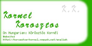kornel korosztos business card