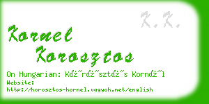 kornel korosztos business card